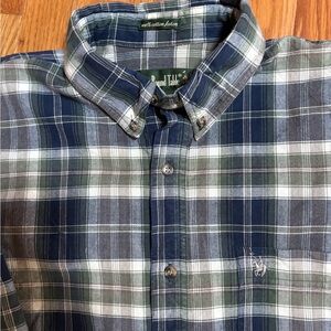 Men's Blue Plaid Shirt L Knights of Round Table